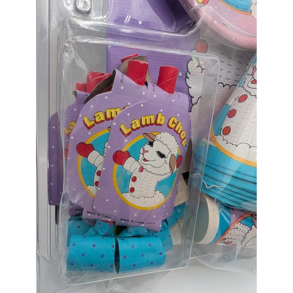 Unique Lamb Chop Party Set Vintage 1993 Shari Lewis 8 Guest
